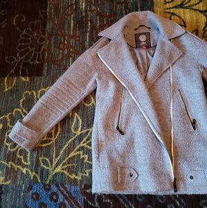 VINCE Sky Blue Moto Coat